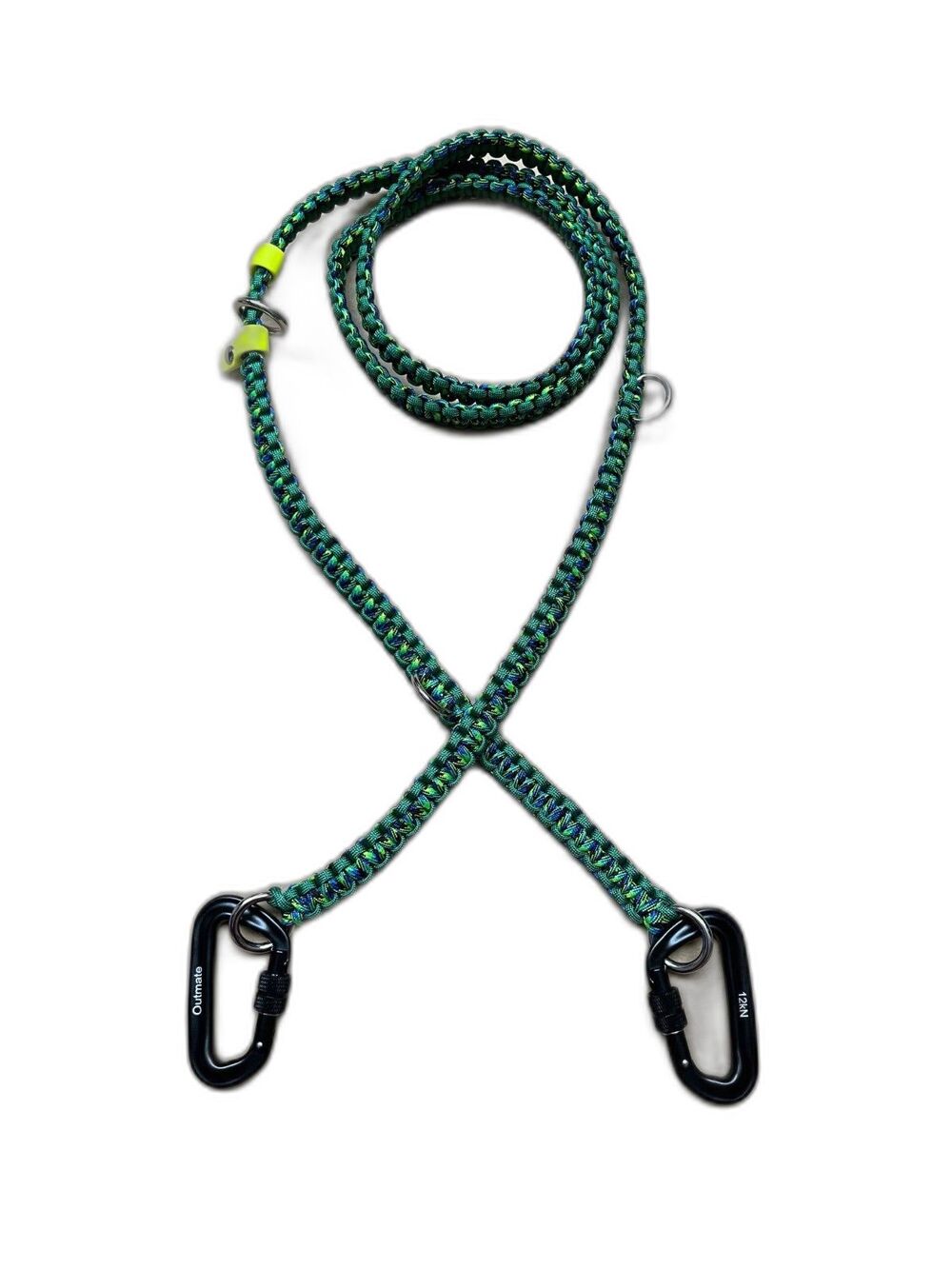 6' Paracord Dog Leash Adjustable Hands-Free w/stoppers and Locking Carabiners
